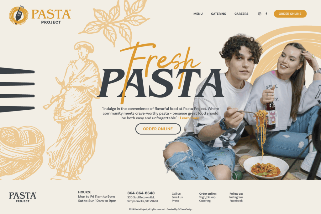 Pasta Project website home page