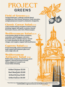 Project greens menu board 