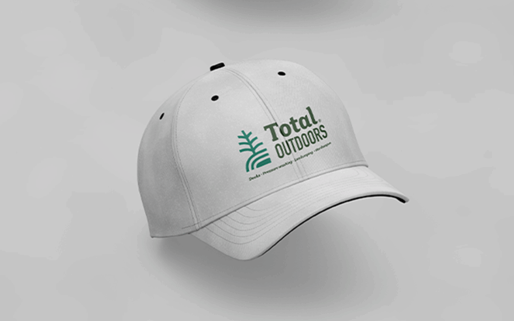Brand identity for landscaping company – Total Outdoors Hat